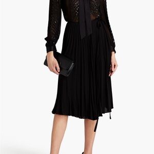 Valentino Woman’s Crepe Black pleated Midi Skirt Size 44